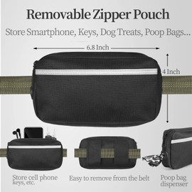 iYoShop Hands Free Dog Leash with Zipper Pouch, Dual Padded Handles and Durable Bungee for Walking, Jogging and Running Your Dog (Military Green, 8-25 lbs, Medium)