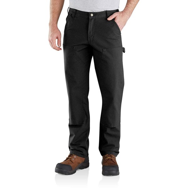 Carhartt Men's Relaxed Straight Rugged Flex Duck Double-Front Dungaree, Black,