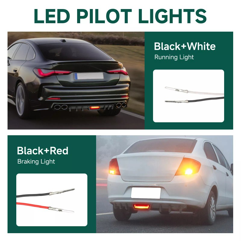 GOODFITMENT Rear Bumper Diffuser Spoiler Lip LED Tail Brake Stop