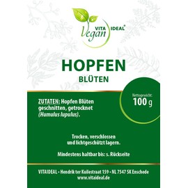 VITAIDEAL Vegan Hop Flowers Cut "Spar-POTT" (Humulus Lupulus) 2 x 300 g, Pure Natural without Additives.