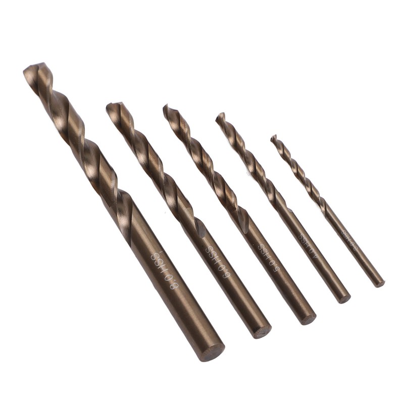 5Pcs Straight Shank Twist Drill Bit HSS 3 4 5