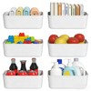Tyminin 6 Pack White Pantry Organizer Bins, Plastic Containers with