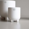 Dbkd Ceramic Pot Plus with Feet, Modern Design, White, Height
