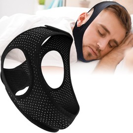 Chin Strap for Sleeping - Snoring Solution - Adjustable Mouth Breathable Chin Strap for Men and Women Sleeping - Simple and Effective Sleep Apnea Devices - Enjoy a Nice Evening - Black, 1PCS