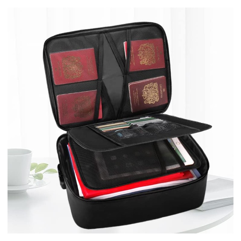 Fireproof Document Box,Fire Proof Documents Storage Box with Lock,Box Files