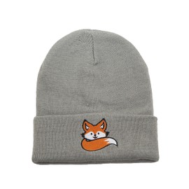 Panda&Fuchs Winter hat for children, 3 to 10 years, from approx. 52 cm head circumference, unisex, boys and girls, cute motif, gray