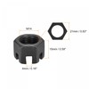 sourcing map M14x1.5mm Hexagon Slotted Nut, Grade 4.8 Carbon Steel