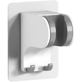 HANLIAN Shower Rail No Drilling, Nail-Free Shower Holder with Adjustable Angle, Universal Shower Head Holder No Drilling, Wall Shower Holder for the Bathroom (White, Pack of 1)