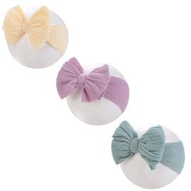KIDOCHEESE Baby Headbands Super Stretchy Hair Bows Soft Nylon Hairbands Handmade Hair Accessories for Newborn Infant Toddlers