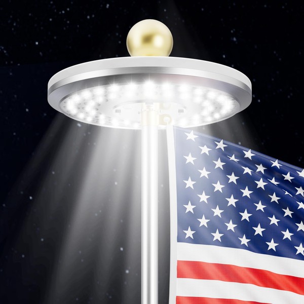 HOOPLE Flag Pole Light Solar Powered - Waterproof, Solar Flag