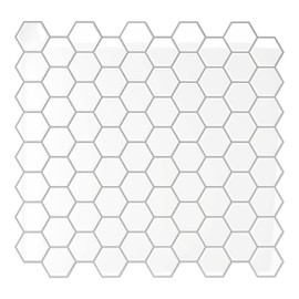 VEELIKE 12-Sheet White Hexagon Tile Peel and Stick Backsplash for Kitchen Backsplash Tiles Peel and Stick Waterproof Self Adhesive Back Splashes Stick on Tiles for Kitchen Bathroom Removable 12''x12''