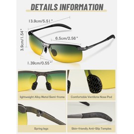 EXIN DECHEN 4 Pieces Night Driving Glasses Polarized Walking Glasses Anti Glare Driving Sunglasses for Men UV Protection Men's Sunglasses Nighttime Glasses for Adults Riding Fishing Outdoor Sports