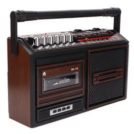 Portable Cassette Player, Vintage Tape Player Full Band Noiseless AM FM Radio for Elderly Children, with Headphone Jack, USB Memery Card Input Player Recorder(Coffee Color)