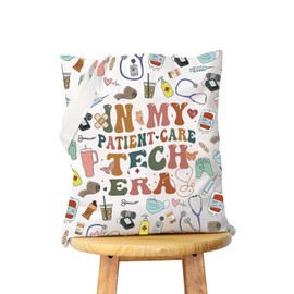 WCGXKO PCT Merchandise Patient Care Tech Gift PCT Nurse Appreciation In My Patient Care Tech Era Canvas Shopping Bag Tote Bag (PATIENT ERA Tote)