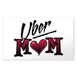 CafePress Uber Mom Mother's Day Heart Rectangle Sticker Rectangle Bumper Sticker Car Decal