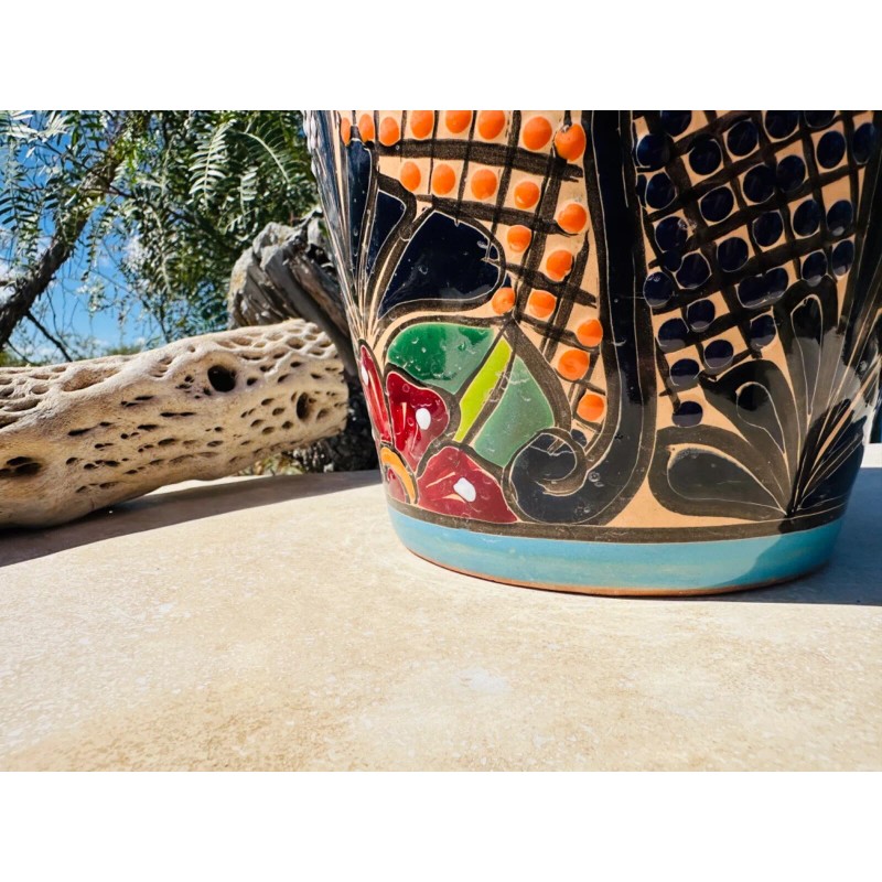 Handcrafted Talavera Clay Planter Hand Painted