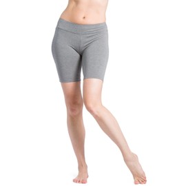 Fishers Finery Women's Ecofabric Classic Yoga Running Short; Mid Thigh (Lt H Gry, L) Light Gray