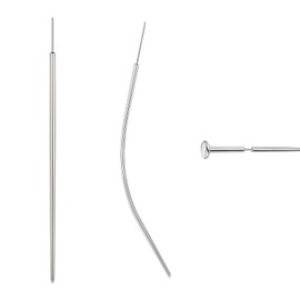 BodyAce Stainless Steel Piercing Taper, 14G 16G 18G 20G Threadless Assistant Tool Screw On Insertion Pin, Curved Piercing Stretching Kit for Ear/Nose/Belly/Lip/Eyebrow [20G(0.8mm) Mix]