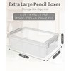Sooez 6 Pack Extra Large Pencil Box, Plastic Pencil Case