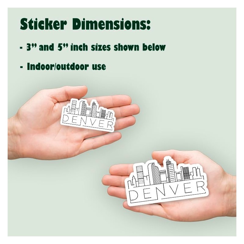 Squiddy Denver Colorado City Skyline - Vinyl Sticker Decal for