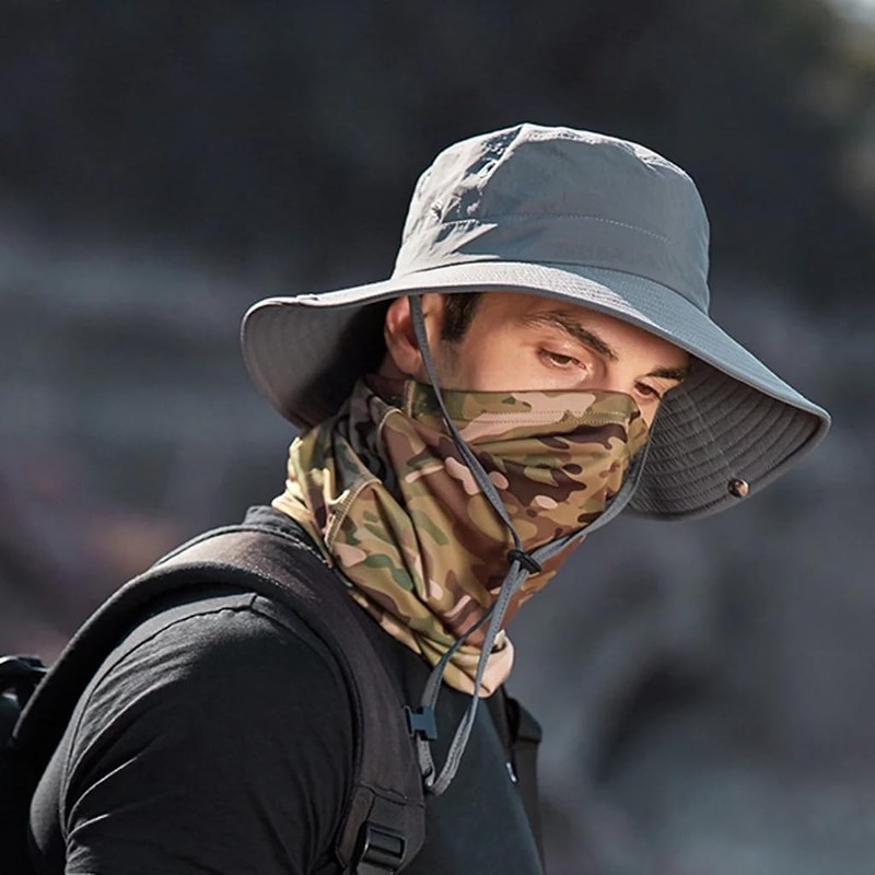 INOGIH Beach Sun Hat for Men UPF 50+ Wide Brim
