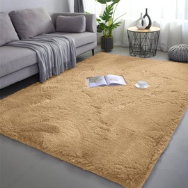 lekeplus Rugs Living Room Large Rugs Bedroom Anti Skid Rug Shaggy Soft Rug for Living Room Bedroom Play Area Kids Room Luxury Decorative(Camel 80x160cm)