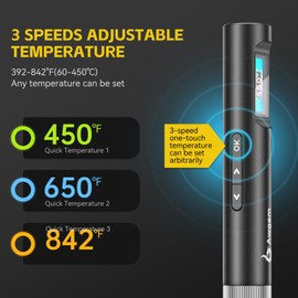 Awgem Soldering Iron Kit, 100W Portable Soldering Iron Kit with C245I Tip, 2S Fast Heating(390°F-840℉), Pre-Set 3 Groups Temperature, Smart Soldering Iron Pen Tool for Precision Repair.