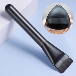 Black Wide Foundation Brush Magic Puff Set / 블랙 와이드 파운데이션 브러쉬 매직 퍼프 세트