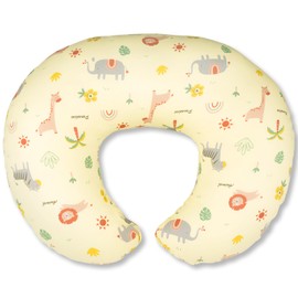Nursing Pillow, Breastfeeding Pillows with Standard Size Removable Cover, Breast Feeding Pillow with Breathable Filling, Ergonomic Nursing Essentials for Bottle and Breastfeeding- Animal Yellow