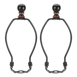 PATIKIL 6.5 Inch Lamp Harp Kit with Finial, 2 Set Detachable Lamp Shade Bracket Holder, DIY Lighting Accessories for Table Lamps Floor Lamps, Black