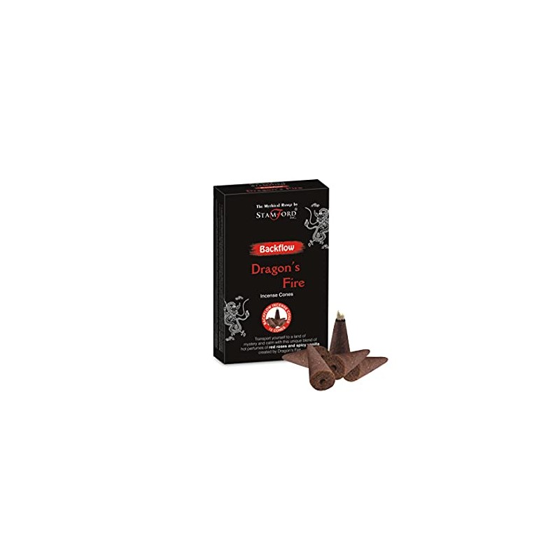 Stamford 37482 Dragon Fire Incense Backflow, 12 Cones x 6