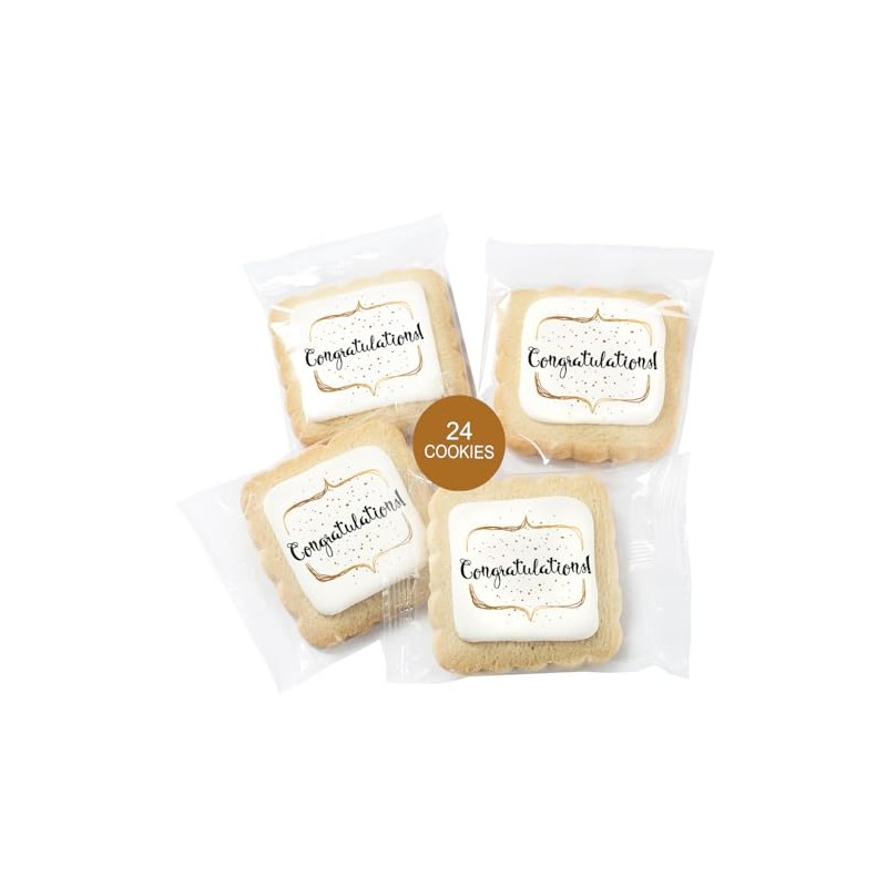 Congrats Cookies Party Favors Congratulations | 24 Pack Individually Wrapped