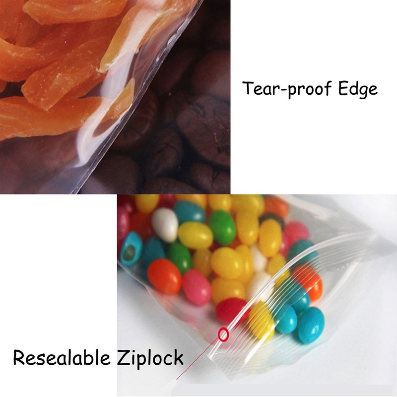 100 Count Clear Resealable Tall Thin Zip Bags, Long Thin