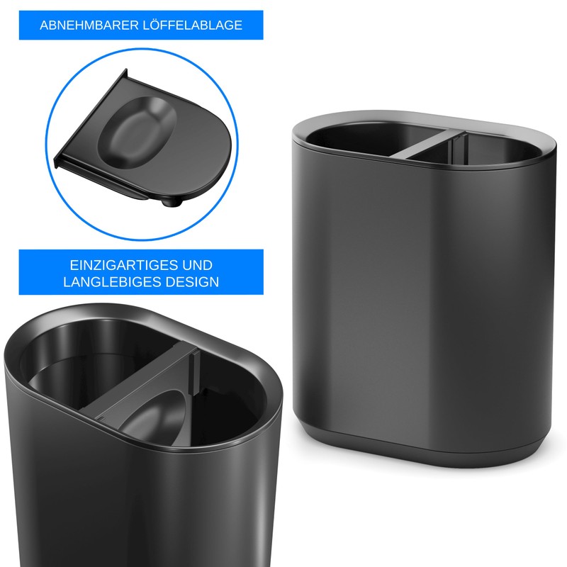KOOK TIME Kitchen Utensil Holder with Removable Spoon Rest -