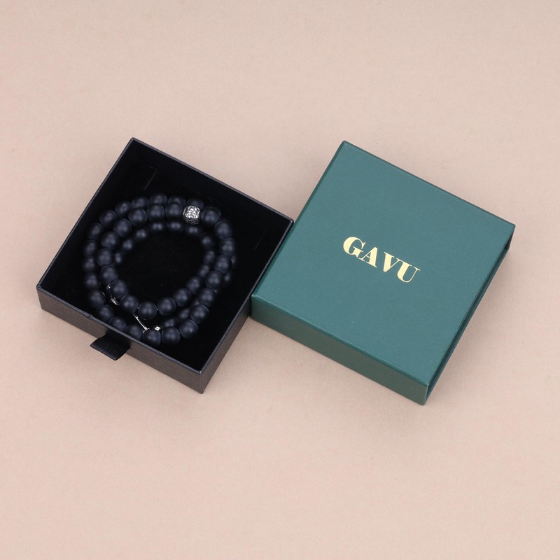 GAVU Men's Crystal Necklaces, Onyx