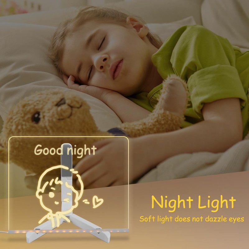 Led Note Board with Colors, Light Up Acrylic Message Board,