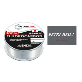 Set: 30-50 m, 100% fluorocarbon leader line from Jenzi Ø 0.16-0.39 mm fishing line, perfect as a leader for perch, zander or trout + free Petri Heil! sticker (0.21 mm - 30 m - 3.08 kg)