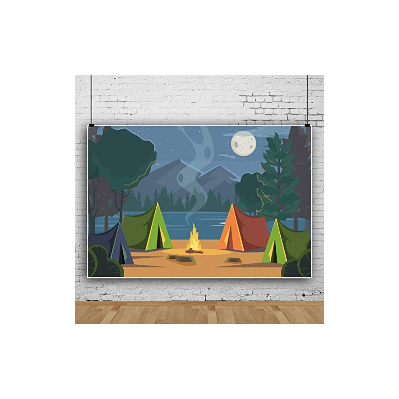 Yeele 7x5ft Forest Camping Backdrop Summer Camp Bonfire Photography Background
