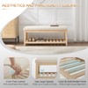 Zesthouse Wooden Storage Shoe Bench, Upholstered Shoe Rack for Entryway
