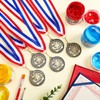 Quelay 100 Pcs 2'' Award Medals Bulk Gold Winner Medals