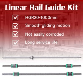 findmall 2PCS HGR20-1000mm Rail 1PCS SFU1605-1000mm Linear Guide Rail Ball Screw Set with BF12, BK12 Blocks, DSG16H Nut, Coupling for CNC Router Lathe Mill