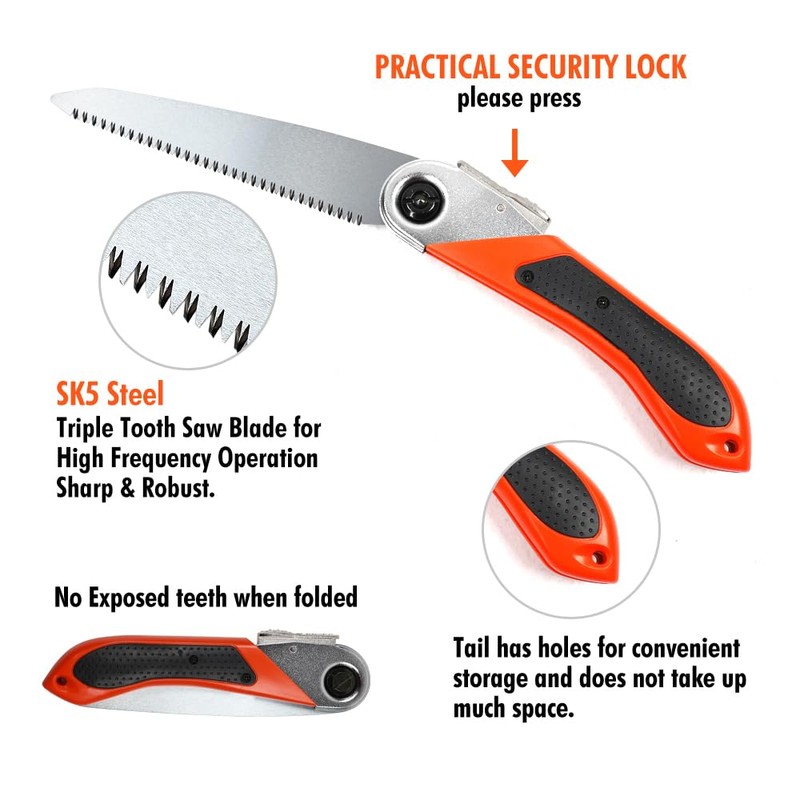 Toolux 5.9 Inch Folding Saw, SK-5 Steel Pocket Hand Saw