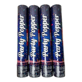 4 x Party Poppers 30 cm 5 m Effect Height Confetti Shooter, Confetti Bomb, Confetti Cannon for Wedding, Birthday, Celebration, New Year's Eve, Private Parties (Colourful)