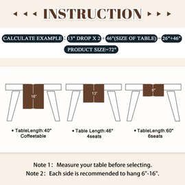 YATOJUZI Boho Table Runner for Farmhouse Rustic 95 Inches Long Coffee Table Runners for Home Decor with Tassels Brown Table Runner for Bohemian Dining Centerpiece Kitchen Living Room Decor 12x95Inches