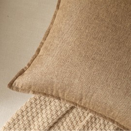 Yaertun Pack of 2 Decorative Linen Soild Throw Pillow Covers Farmhouse Neutral Cushion Covers Pillowcase for Chair Couch Sofa Bedroom Living Room Home Decor 12 x 20 Inch 30x50cm Camel