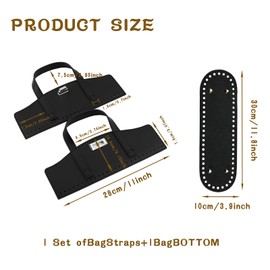 XFJYMXDM PU Leather Backpack Making Kits DIY PU Leather Bag Knitting Set Includes a Leather Base Braided Handle Strap for DIY Purse Backbag, Black