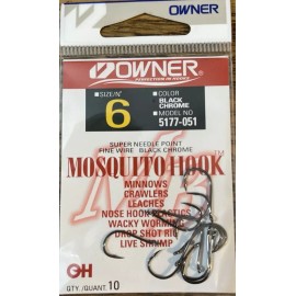 OwnerMosquito Hook #5177-051 Size 6-1pk opf 10pcs-BRAND NEW-SHIPS N 24 HOURS