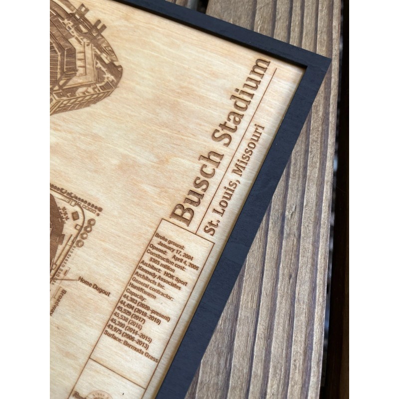 Decor Busch Stadium Wood Engraved Stadium Blueprint St. Louis Baseball