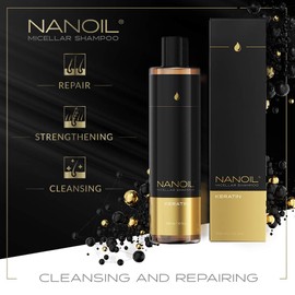 Micellar Shampoo with Keratin Nanoil Keratin Micellar Shampoo 300 ml - Regeneration and Cleansing, Strengthening Weakened Hair, Healthy Hair