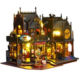 Roroom DIY Miniature and Furniture Dollhouse Kit,Mini 3D Wooden Doll House Craft Model with Dust Proof Cover and Music Movement,Creative Room Idea for Valentine's Day Birthday Gift(ES012)